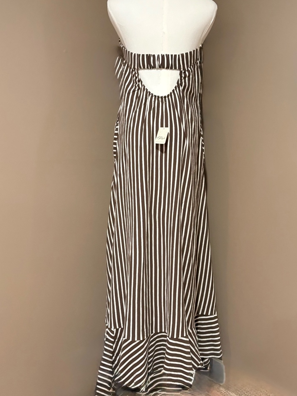 Sadie Striped Midi Dress by free-est at Free People 
Coconut Milk Combo Brown L - Picture 9 of 12